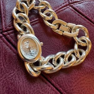 Chunky Silver Chain Bracelet Watch